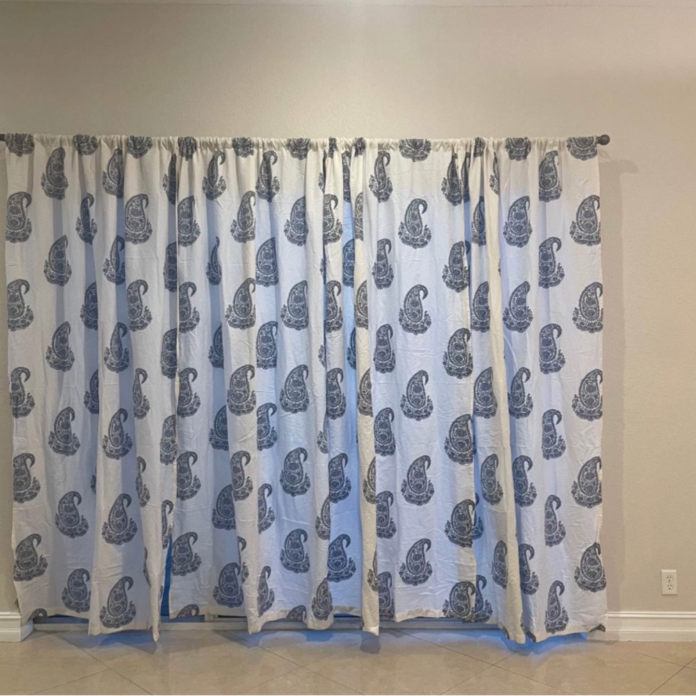 Pottery Barn Blue and White Curtains Accents